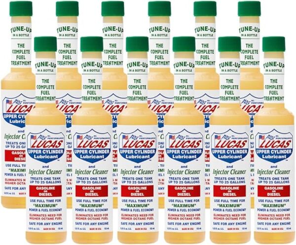 Lucas Upper Cylinder Lubricant and Fuel Injector Cleaner 5.25 Oz. (Pack of 12)