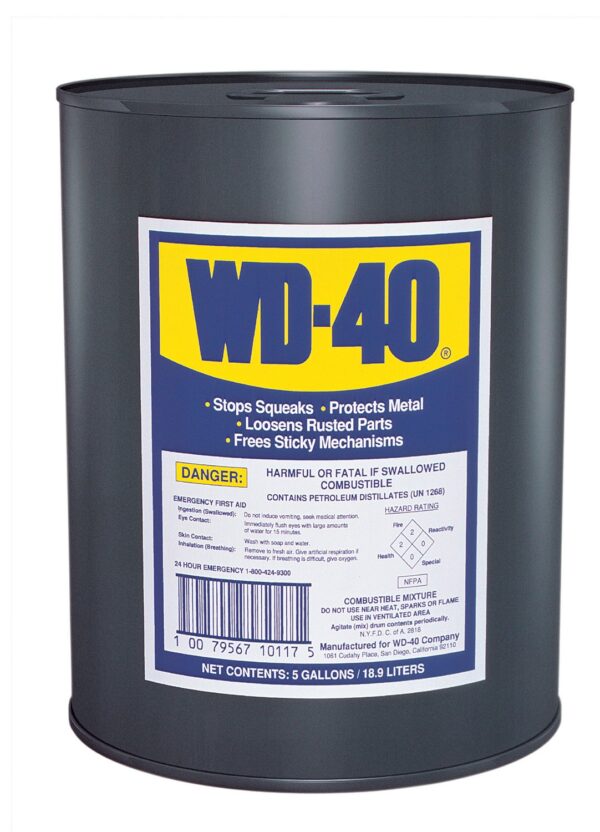 WD-40 General Purpose Lubricant - Petroleum Base - Amber - Pail - 5 Gallon
